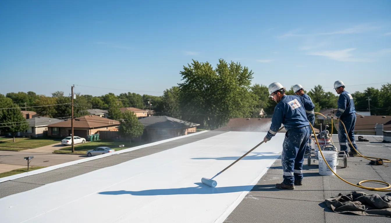 Commercial roof coating in Cropsey, IL near me